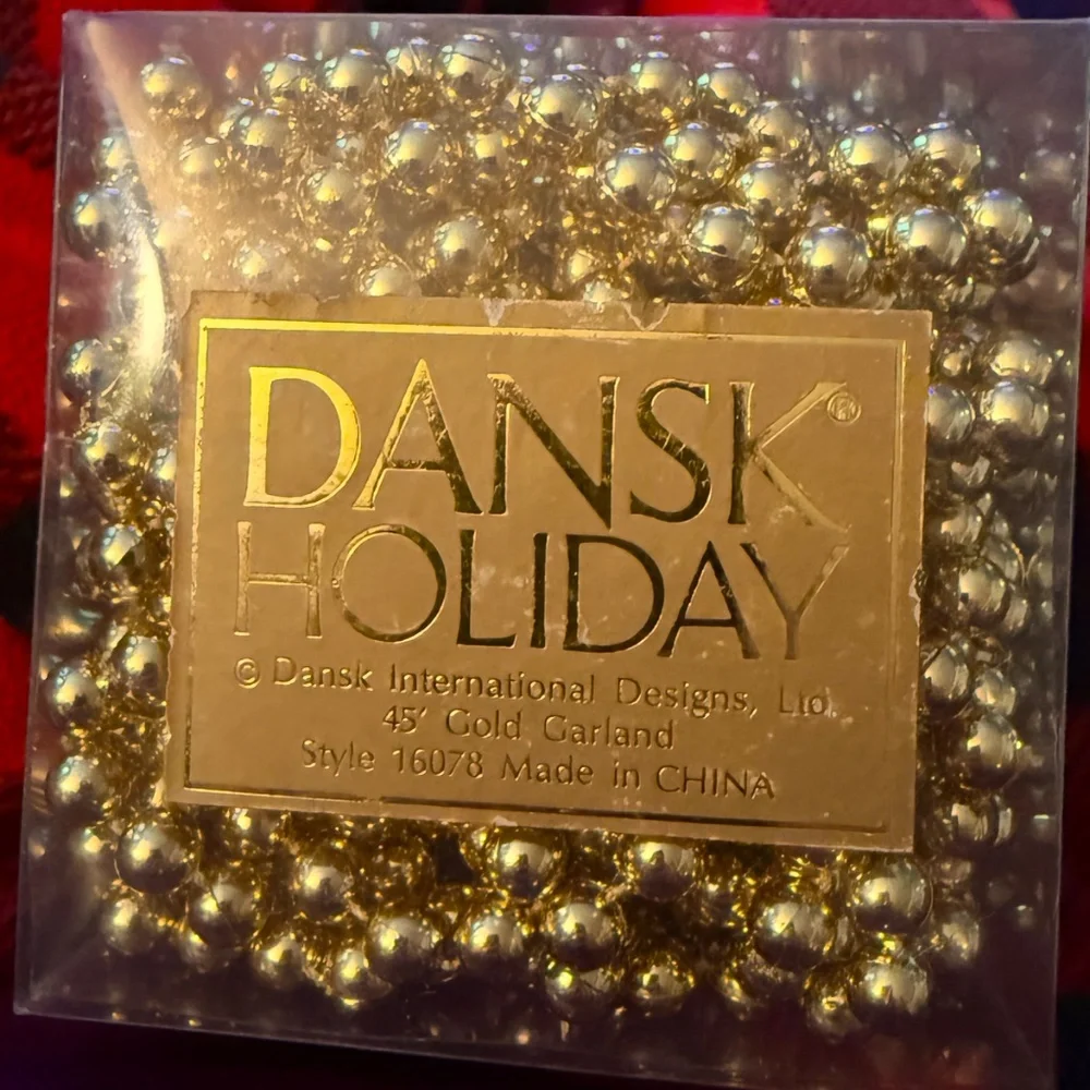 Vintage Dansk Holiday Christmas Gold Bead Garland 1/4
